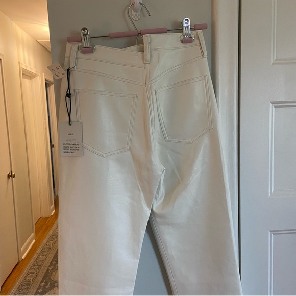 NWT AGOLDE recycled leather cross cross pant straight - Picture 13 of 14
